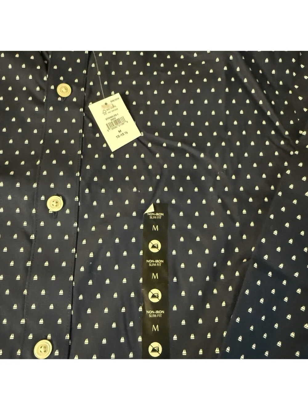NWT Banana Republic Men’s M Slim Fit Non-Iron Blue Dot Dress Shirt